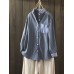 Women Cotton Stripe Print Patchwork Simple Daily Casual Shirts Women Cotton Stripe Print Patchwork Simple Daily Casual Shirts