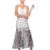 MORPHEW COLLECTION Black & White Silk Lined Gown Made From 1960'S Floral Daisy Lace MORPHEW COLLECTION Black & White Silk Lined Gown Made From 1960'S Floral Daisy Lace