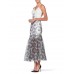 MORPHEW COLLECTION Black & White Silk Lined Gown Made From 1960'S Floral Daisy Lace MORPHEW COLLECTION Black & White Silk Lined Gown Made From 1960'S Floral Daisy Lace