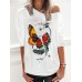 Women Floral Butterfly Print Round Neck Long Sleeve Casual T  Shirts Women Floral Butterfly Print Round Neck Long Sleeve Casual T  Shirts