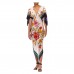MORPHEW COLLECTION White Multicolored Silk Botanical Print With Borders Scarf Dress MORPHEW COLLECTION White Multicolored Silk Botanical Print With Borders Scarf Dress
