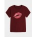 Women Casual Crew Neck Lips Print Short Sleeve Basic Tee T  shirts Women Casual Crew Neck Lips Print Short Sleeve Basic Tee T  shirts