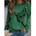 Women Cute Cartoon Cat Print Round Neck Loose Casual Long Sleeve T  Shirts Women Cute Cartoon Cat Print Round Neck Loose Casual Long Sleeve T  Shirts