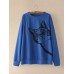 Women Cute Cartoon Cat Print Round Neck Loose Casual Long Sleeve T  Shirts Women Cute Cartoon Cat Print Round Neck Loose Casual Long Sleeve T  Shirts